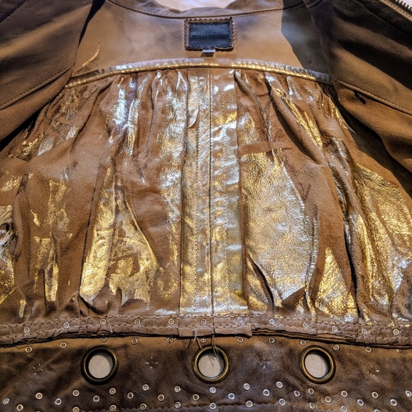 Leather cropped jacket - Picture 3 of 6